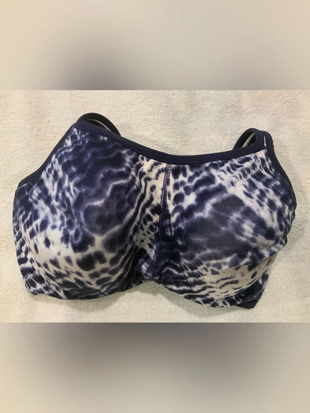 Natori Navy and White Animal Print Bra